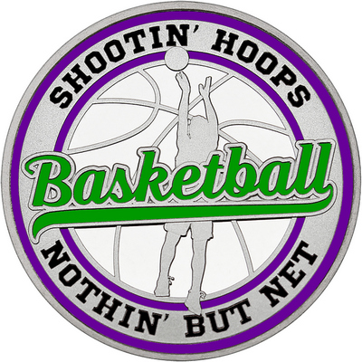 Green "Basketball" with Purple Outer Circular Borders